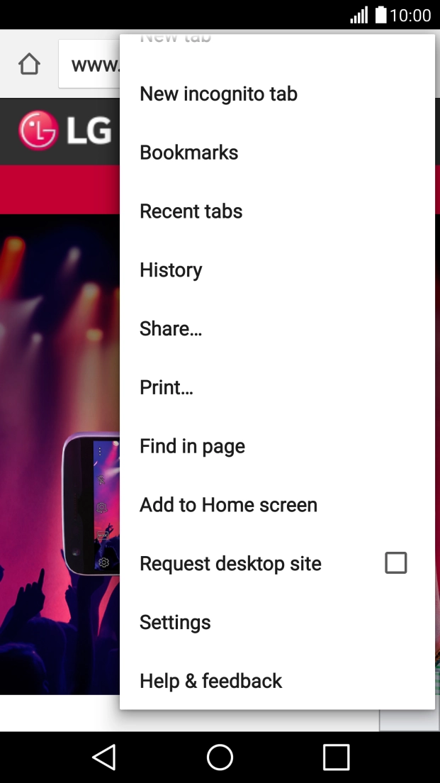 Press Settings.