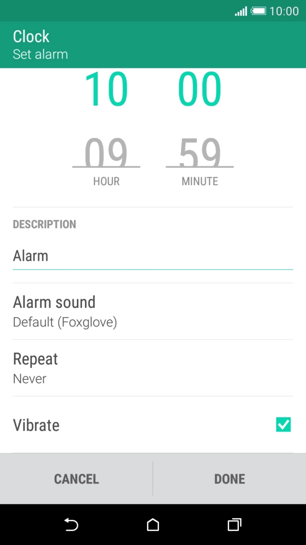 Press Alarm sound.