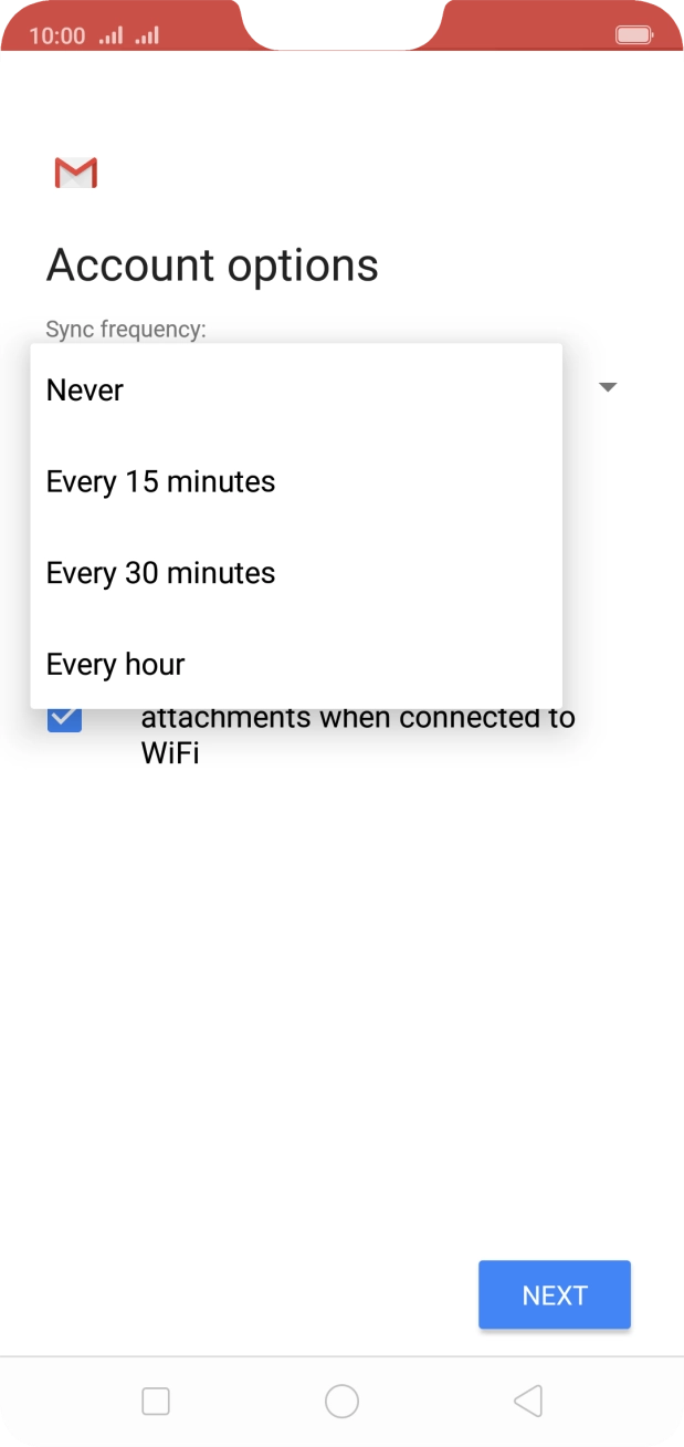 Press the required setting. Press the required setting.