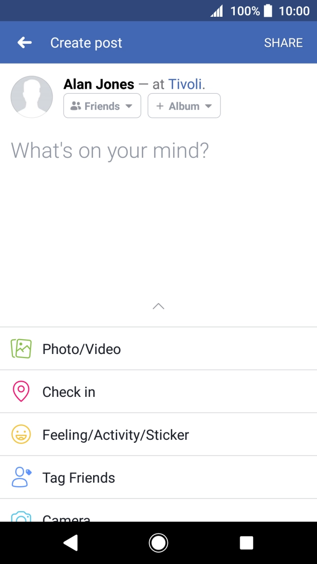 Press the text input field.