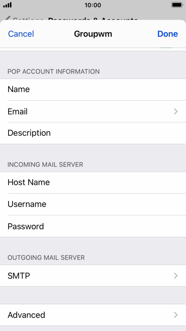 Press SMTP. Press SMTP.