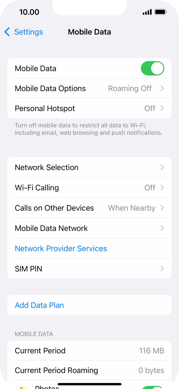 The total data usage is displayed next to Current Period.