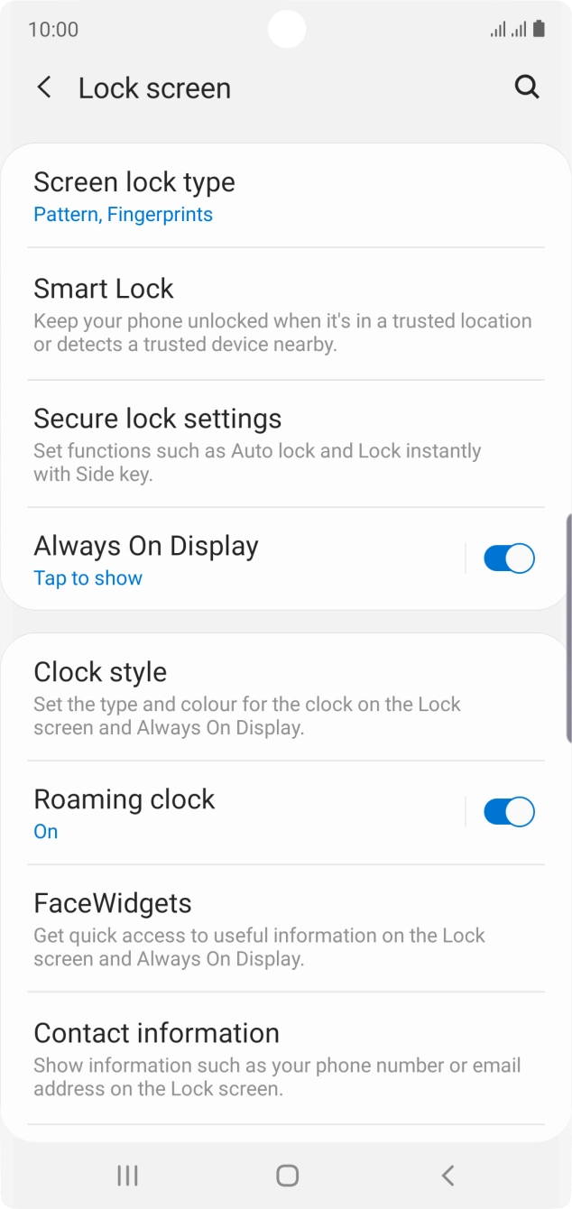 Press Screen lock type and key in the current phone lock code. Press Screen lock type and key in the current phone lock code.