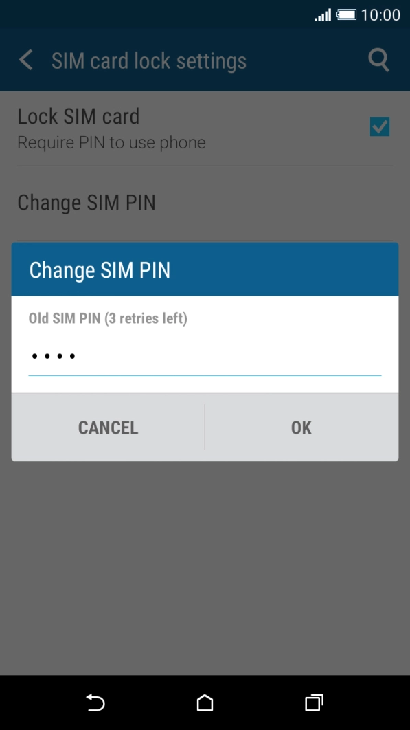 Key in your current PIN and press OK. Key in your current PIN and press OK.