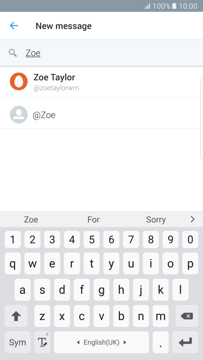 Key in the first letters of the recipient's name and press the required contact.