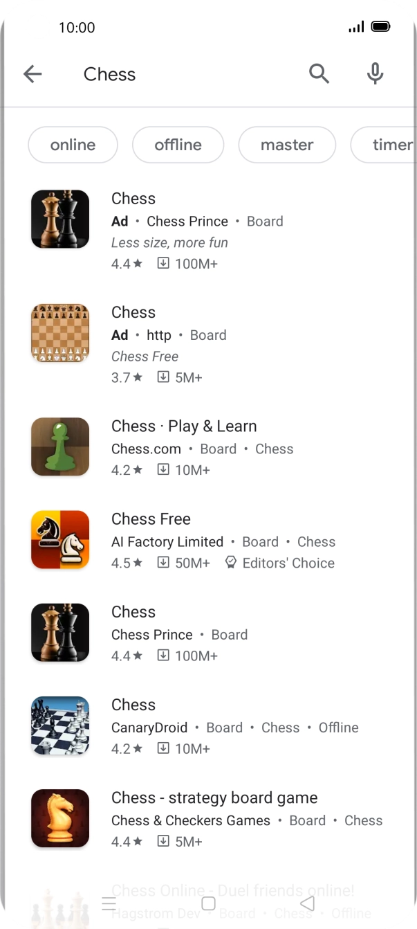 Press the required app. Press the required app.