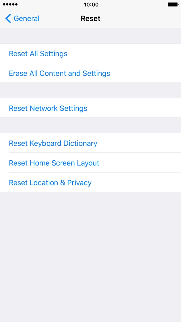 Press Reset All Settings. Press Reset All Settings.