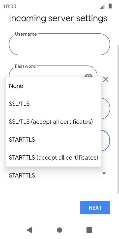 Press SSL/TLS. Press SSL/TLS.