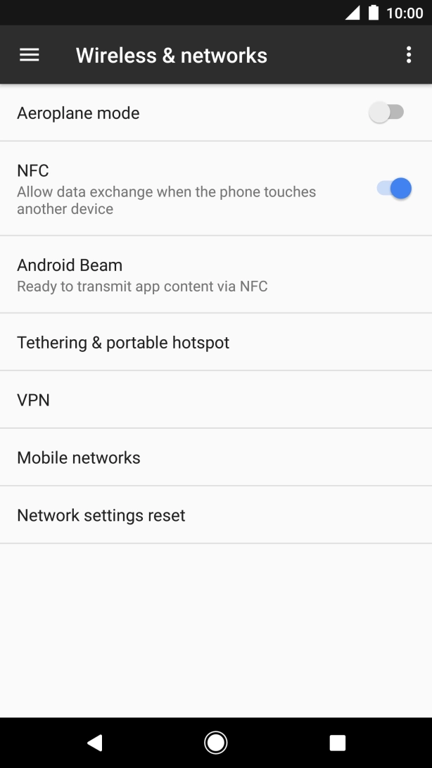 Press NFC to turn the function on or off.