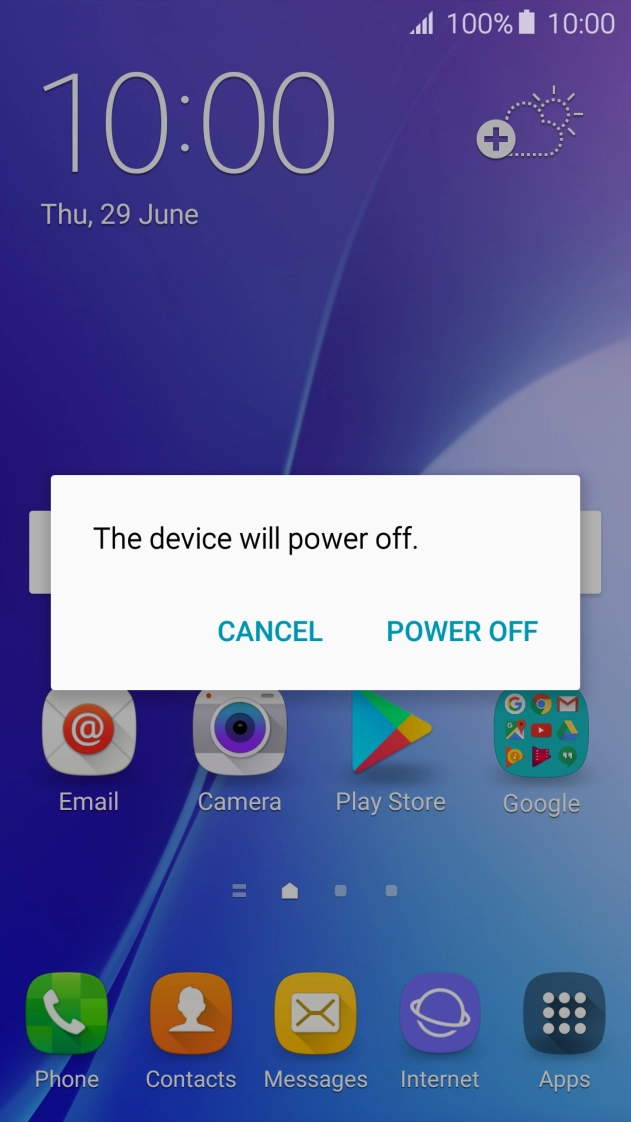 Press POWER OFF.