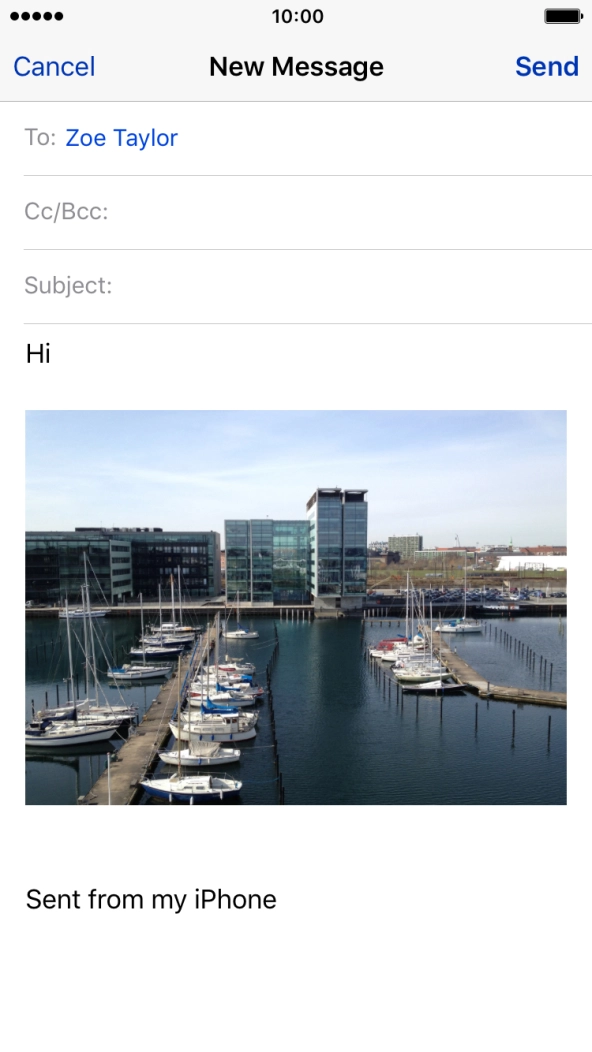 Write the text and press Send.