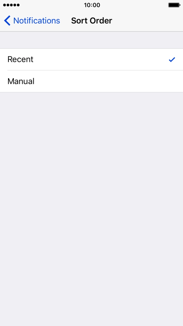 Press Recent to sort push notifications by time. Press Recent to sort push notifications by time.