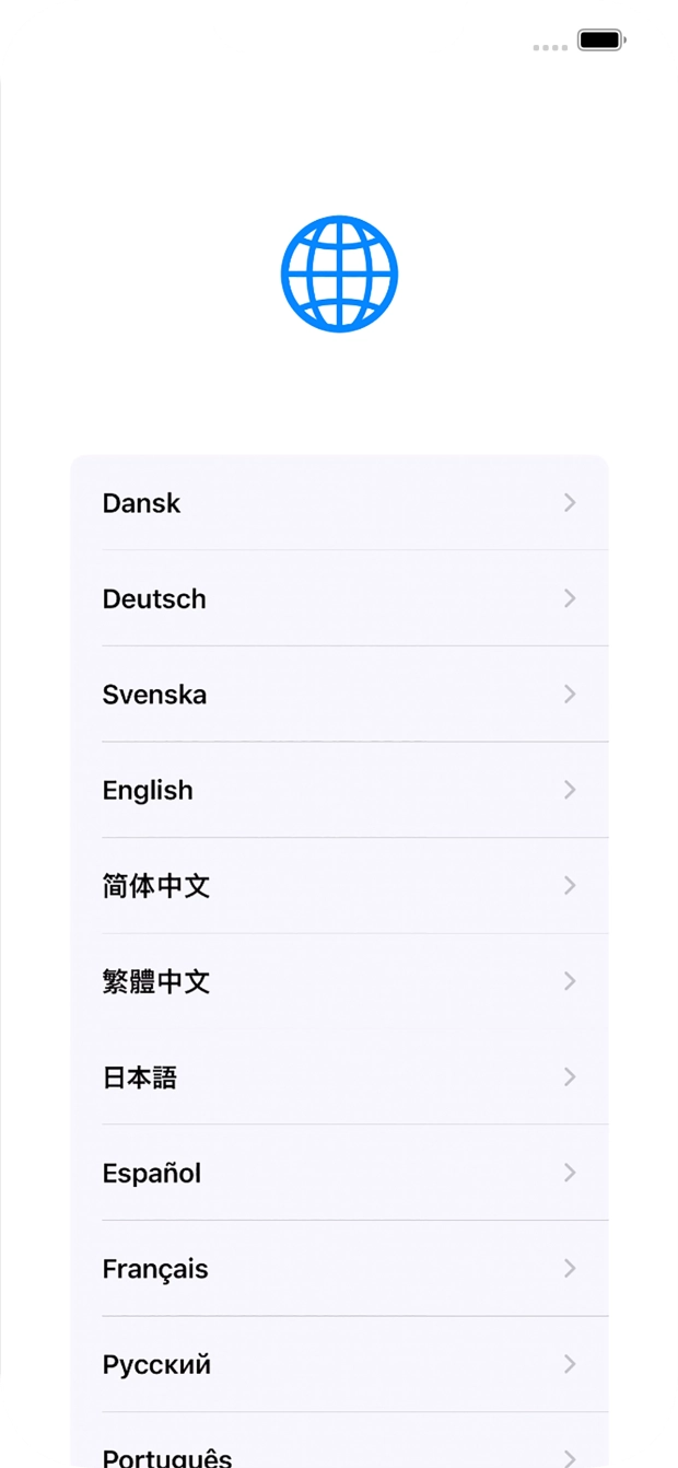 Press the required language. Press the required language.