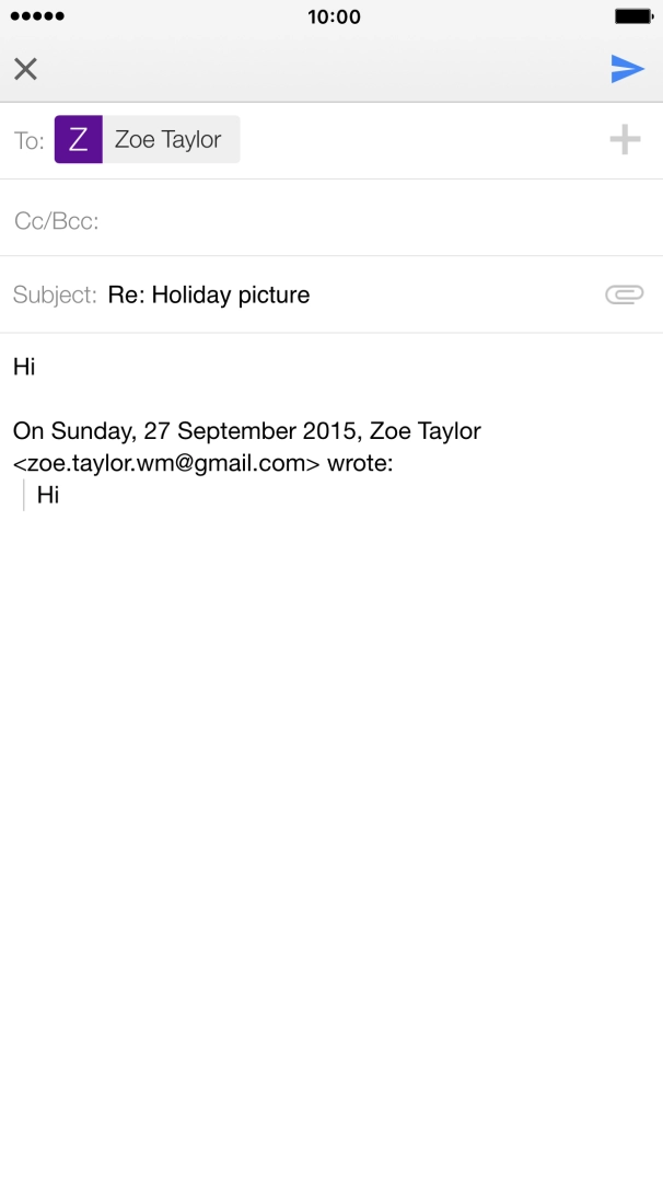 Press the send icon. Press the send icon.