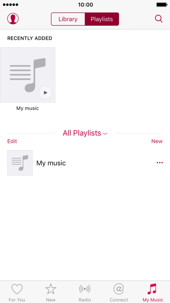 Press New and key in the name of the playlist. Press New and key in the name of the playlist.