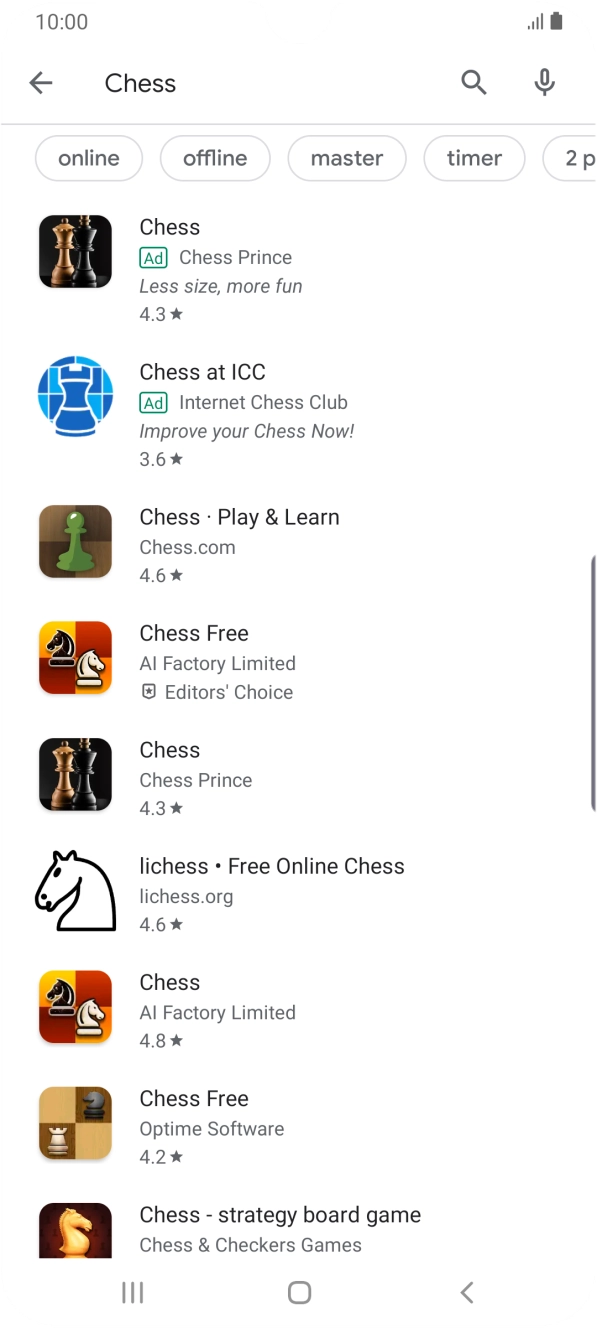 Press the required app. Press the required app.