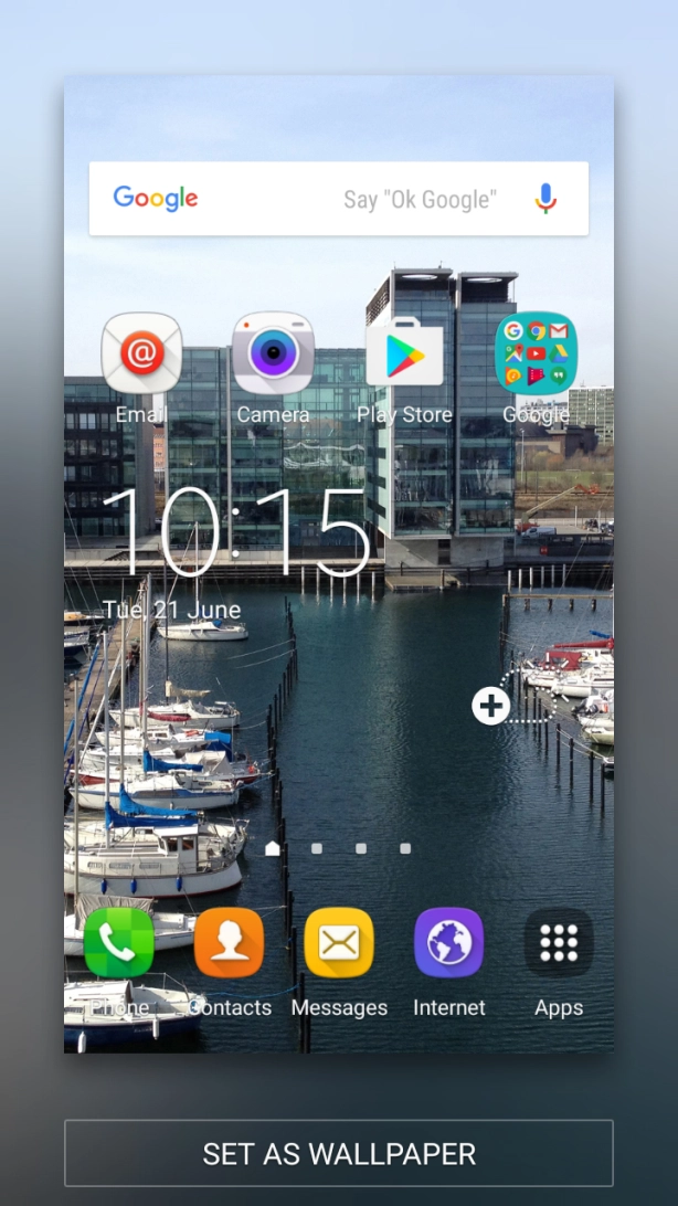 Press SET AS WALLPAPER.