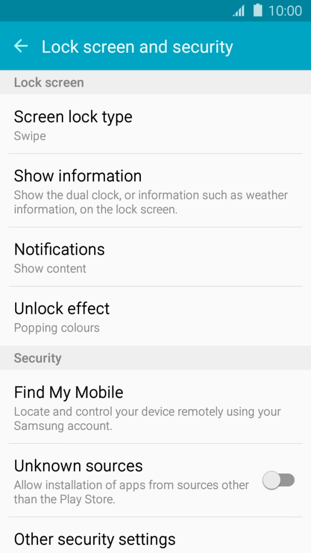 Press Screen lock type. Press Screen lock type.