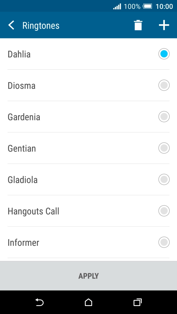 Press the add ring tone icon.