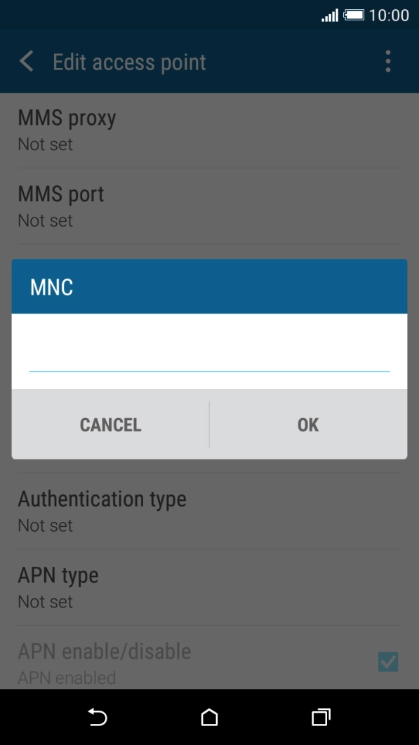 Key in 01 and press OK.