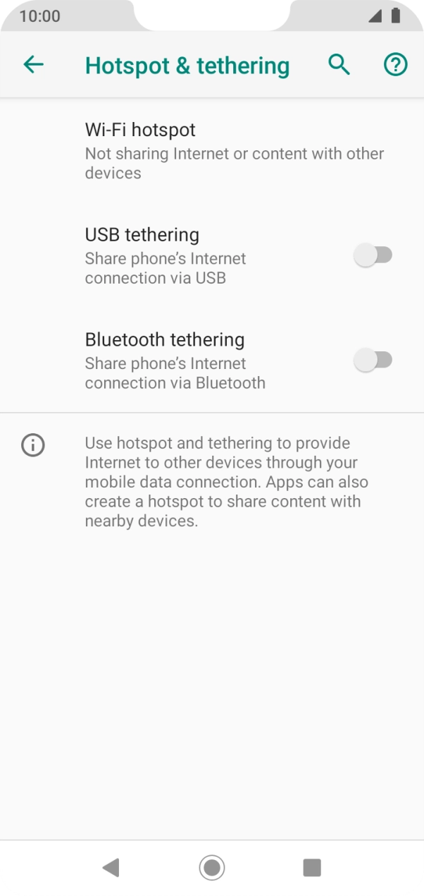 Press Wi-Fi hotspot. Press Wi-Fi hotspot.