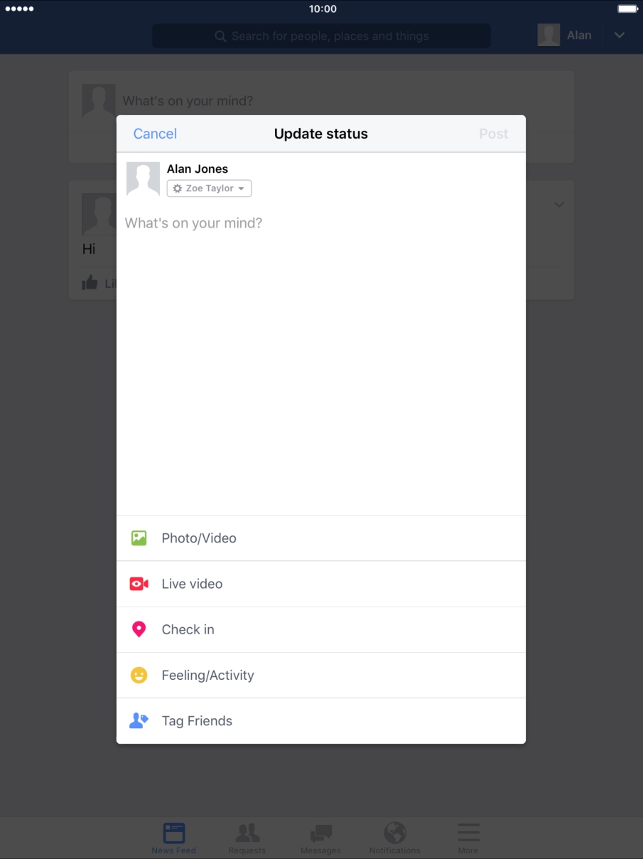 Press the text input field. Press the text input field.