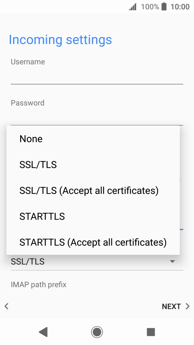 Press SSL/TLS. Press SSL/TLS.