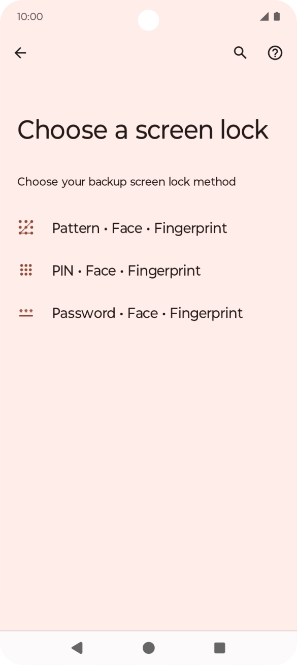 Press the required phone lock code and follow the instructions on the screen to create an additional phone lock code.