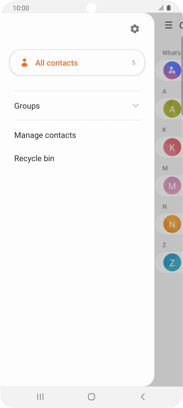 Press Manage contacts. Press Manage contacts.
