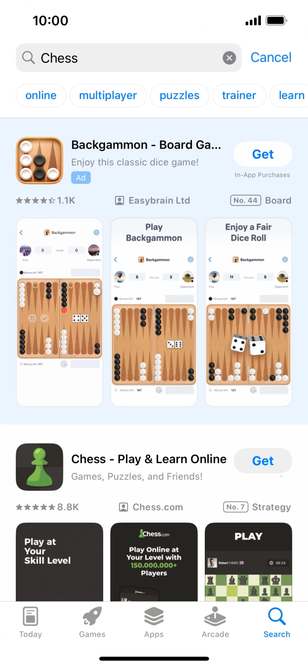 Press the required app. Press the required app.