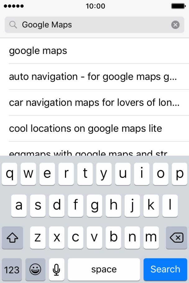 Key in Google Maps and press Search.