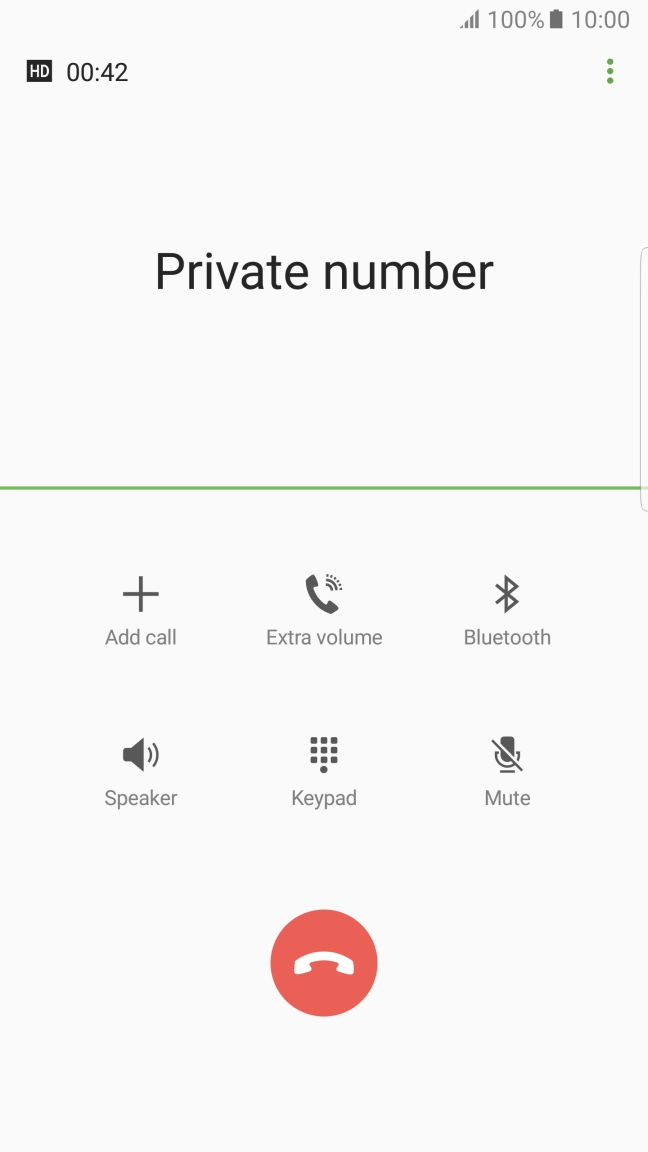 Press the end call icon to end the other call.