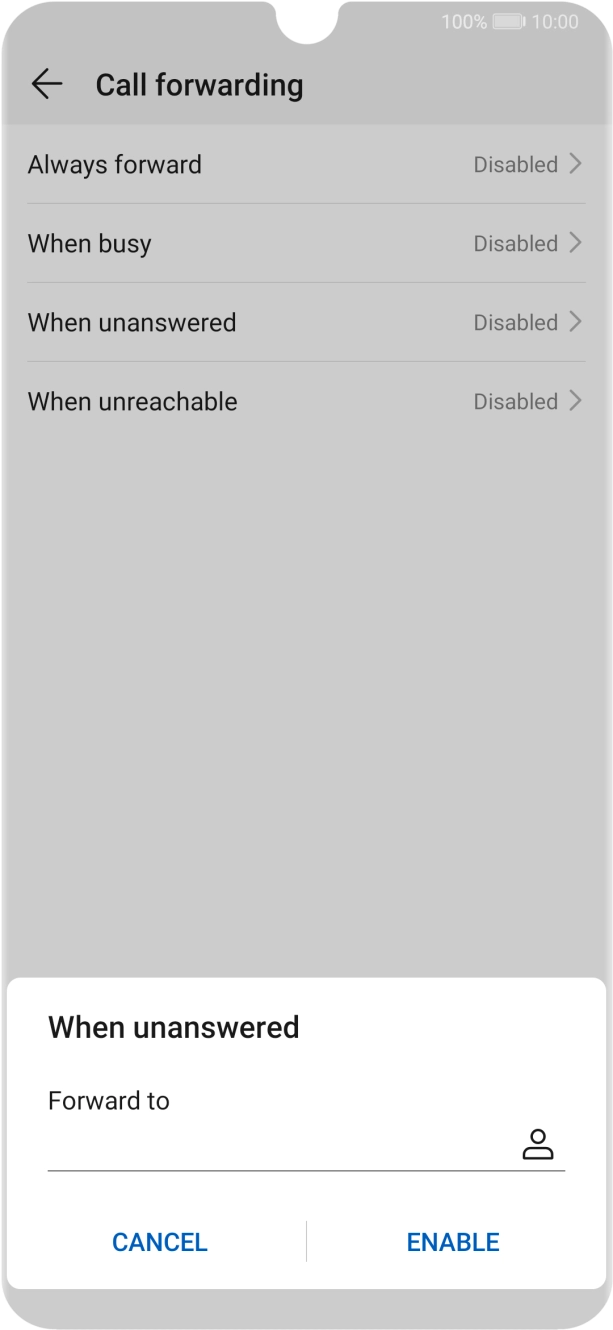 Key in +61101 and press ENABLE.