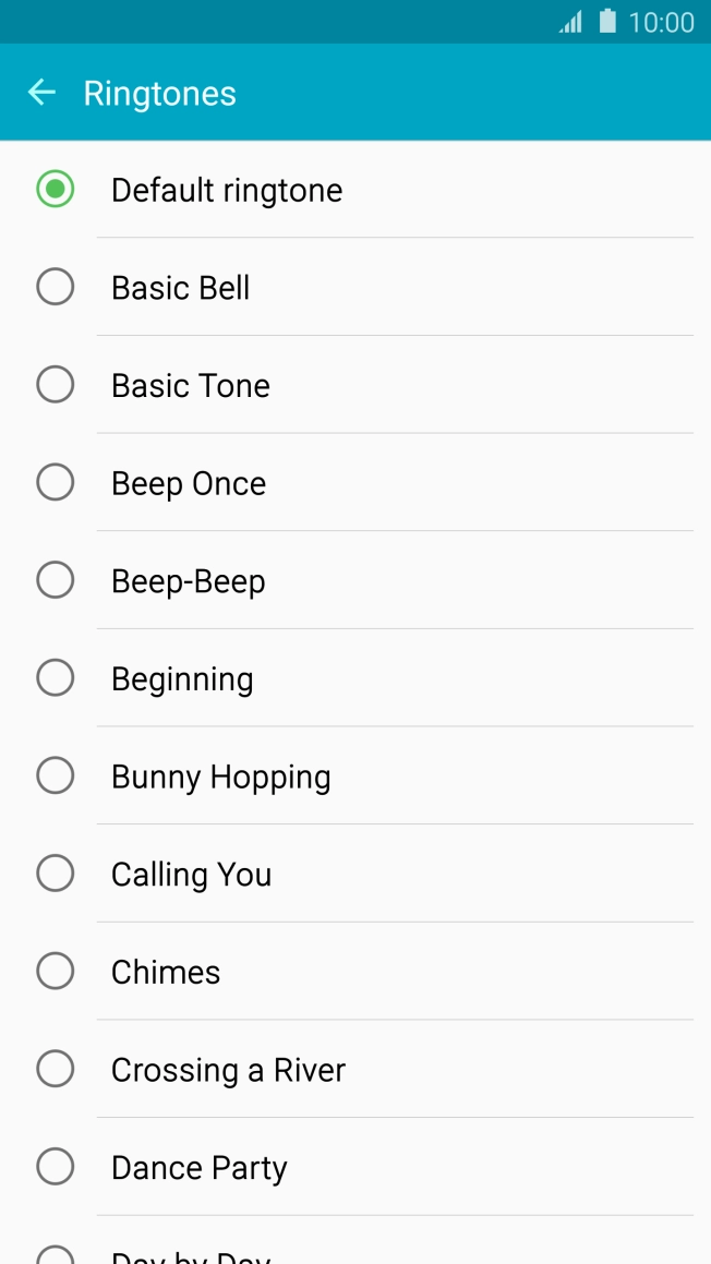 Press the different ring tones to hear them.