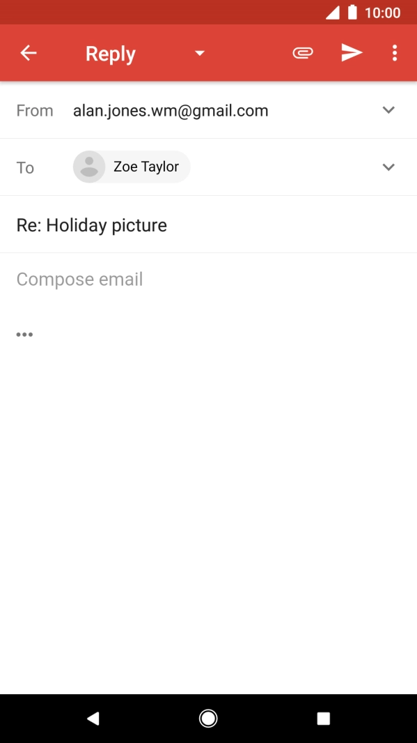Press the text input field and write the required text.