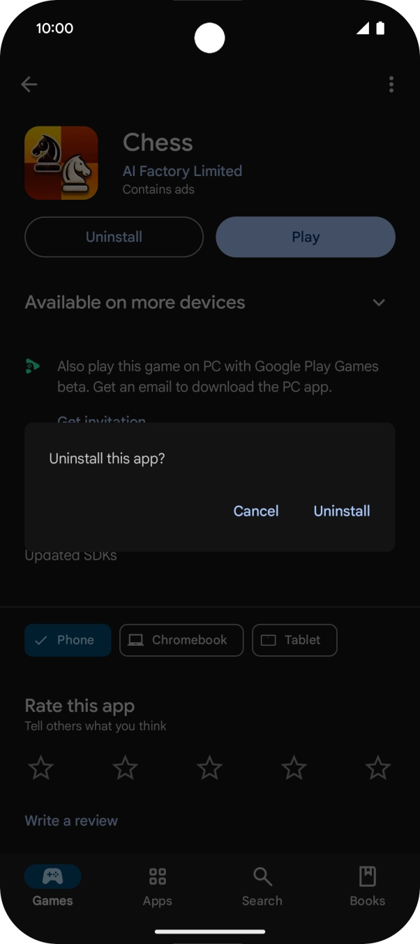 Press Uninstall.