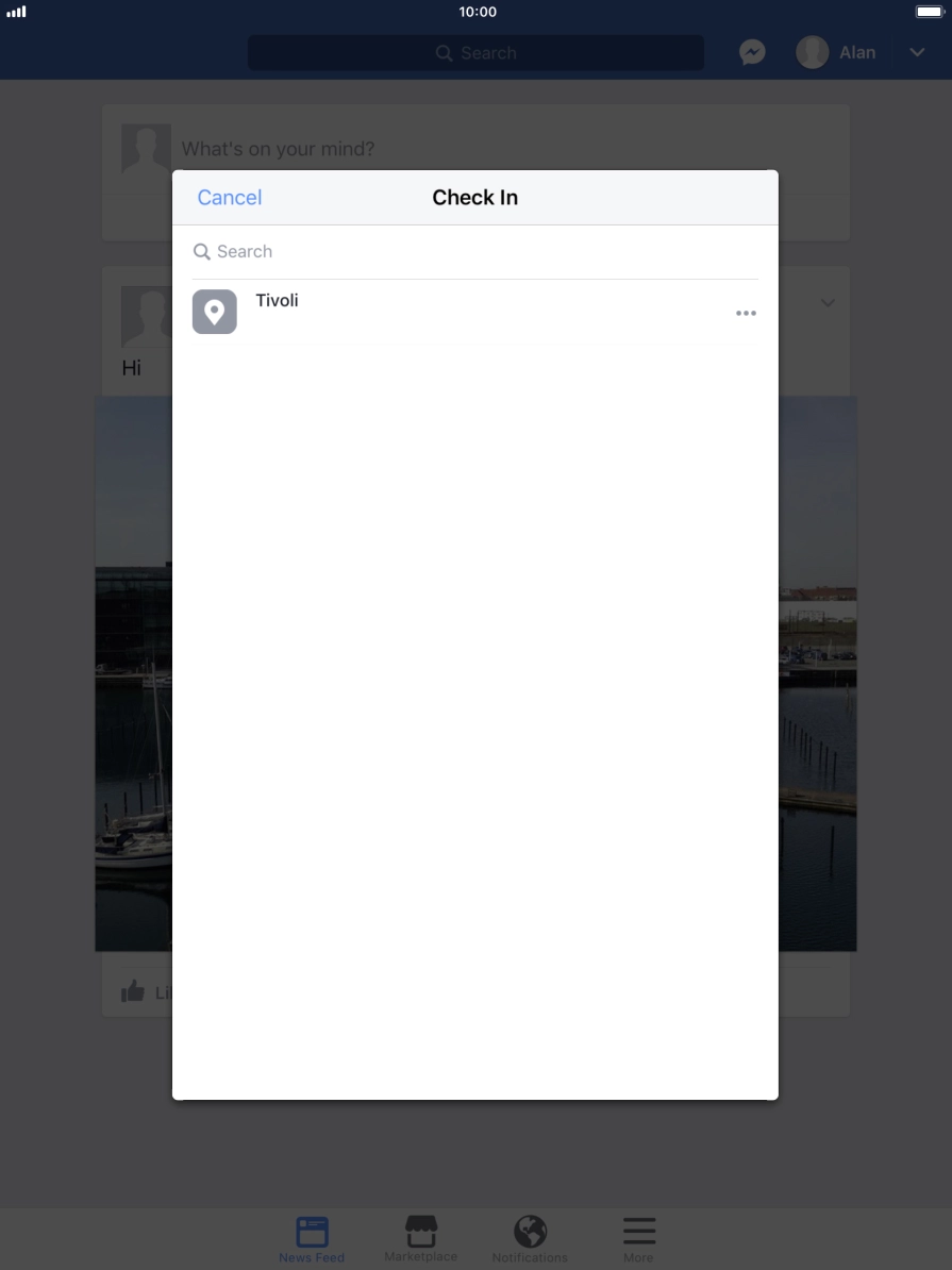 Press the search field. Press the search field.