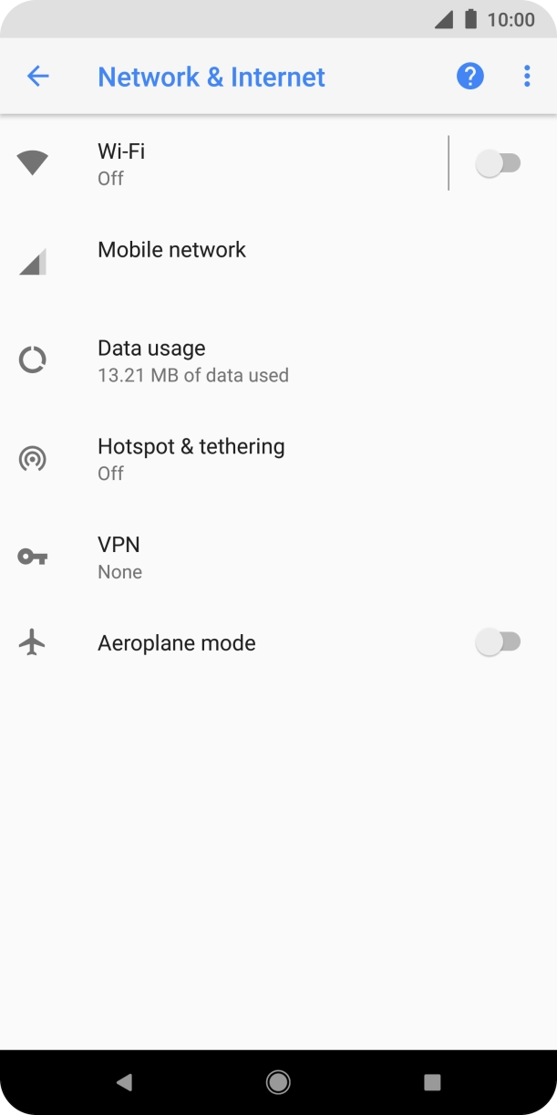 Press Data usage.
