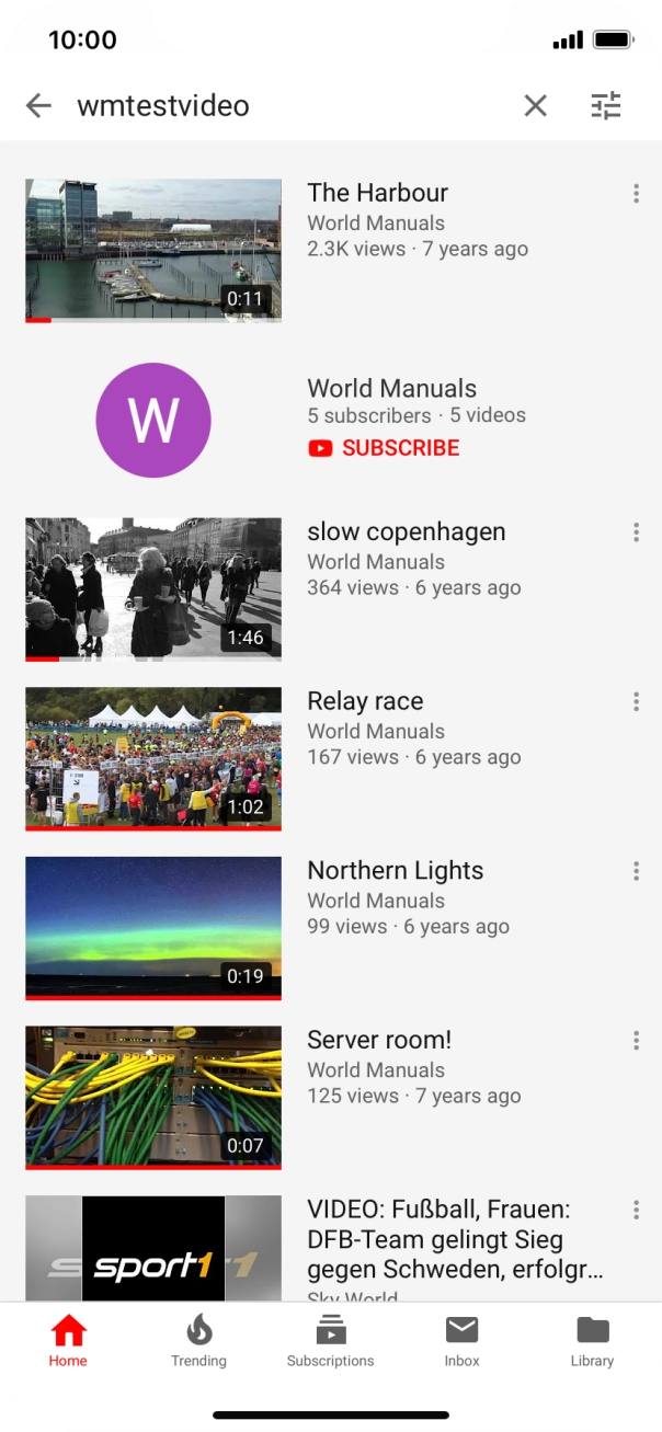 Press the required video clip. Press the required video clip.