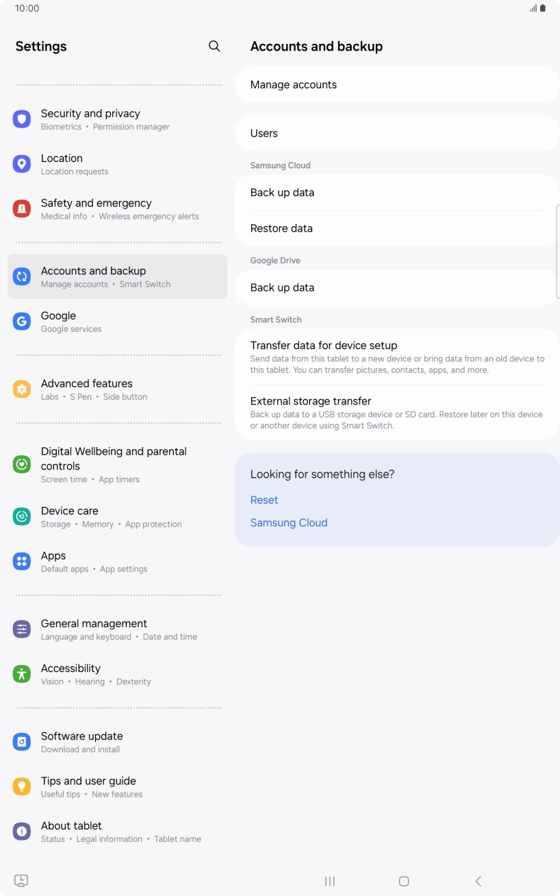 Press Manage accounts. Press Manage accounts.