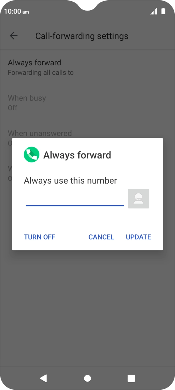 Press TURN OFF.