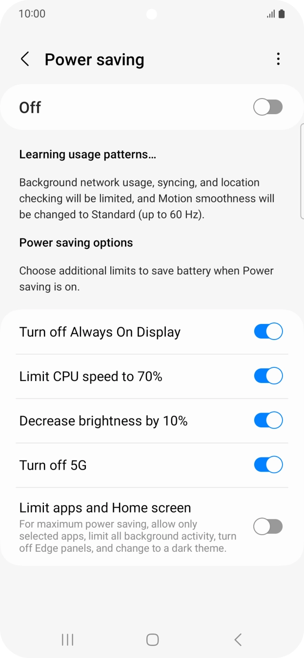Press the indicators next to the required settings. Press the indicators next to the required settings.