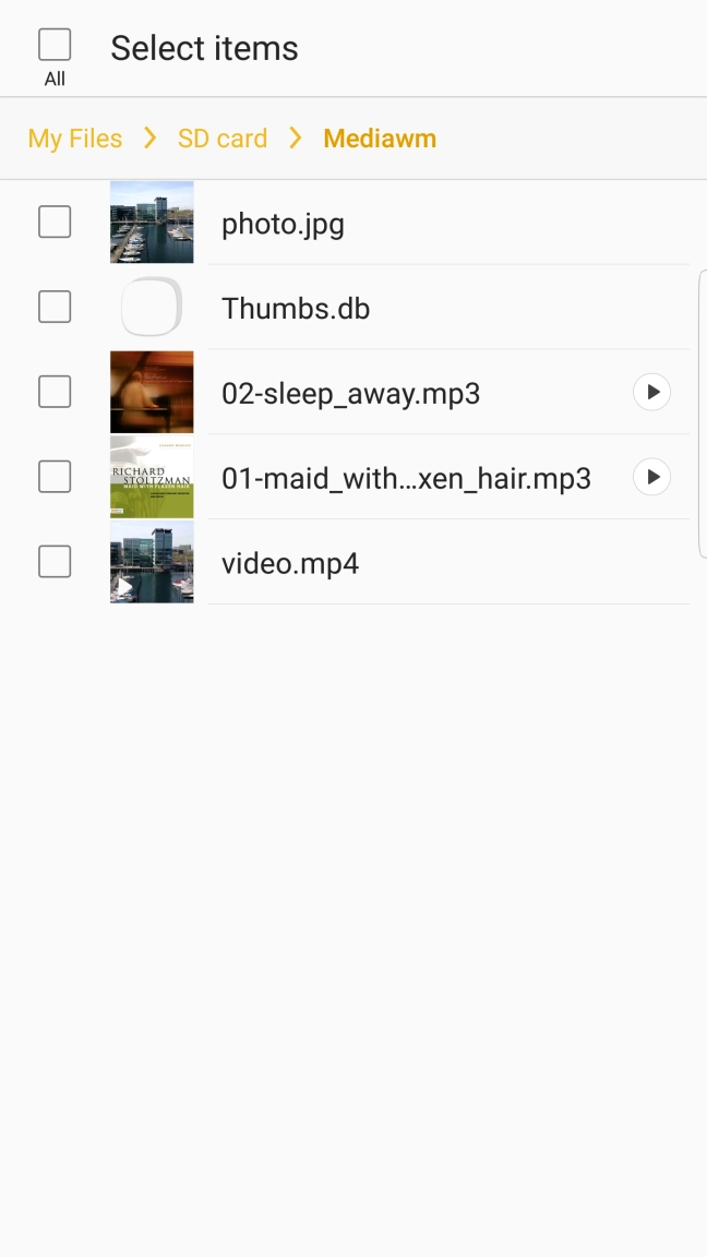 Press the required file.
