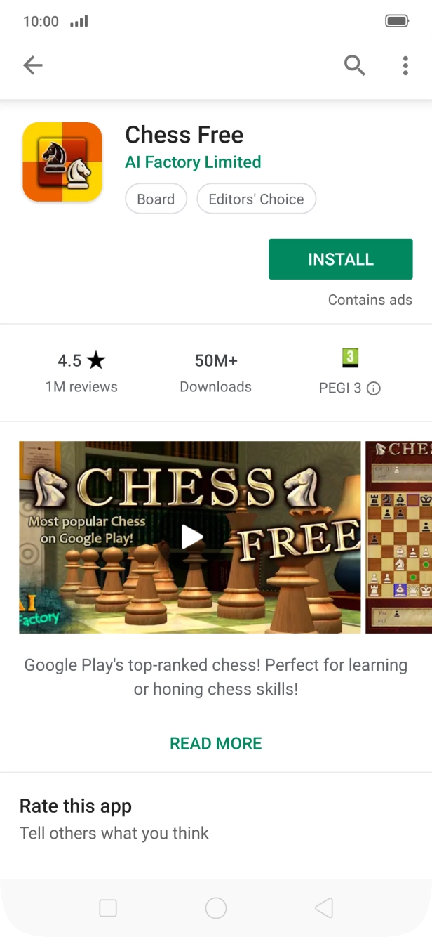 Press INSTALL and follow the instructions on the screen to install the app. Press INSTALL and follow the instructions on the screen to install the app.