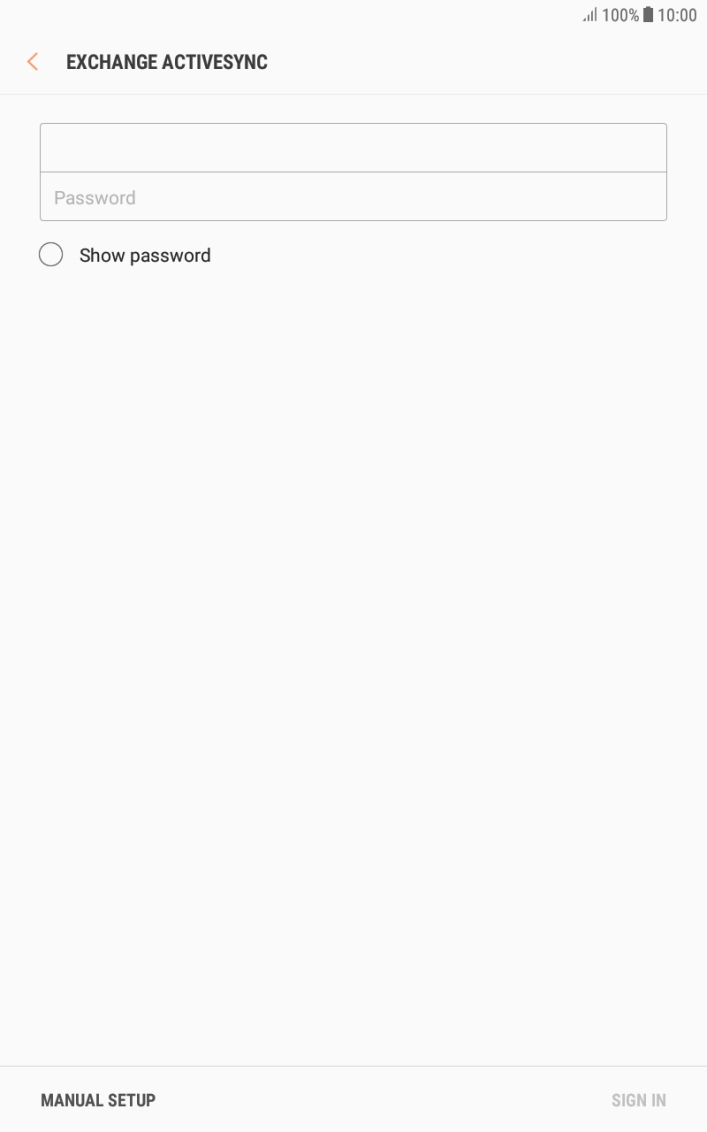 Press Password and key in the password for your email account. Press Password and key in the password for your email account.