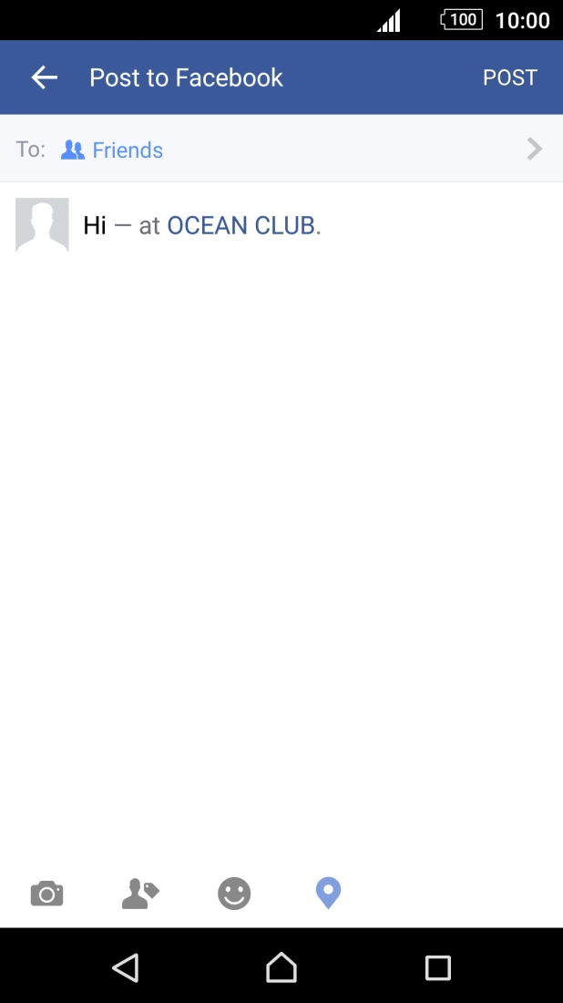 Write the required text and press POST.