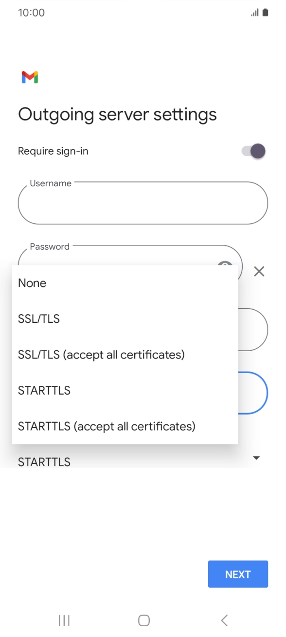 Press SSL/TLS. Press SSL/TLS.