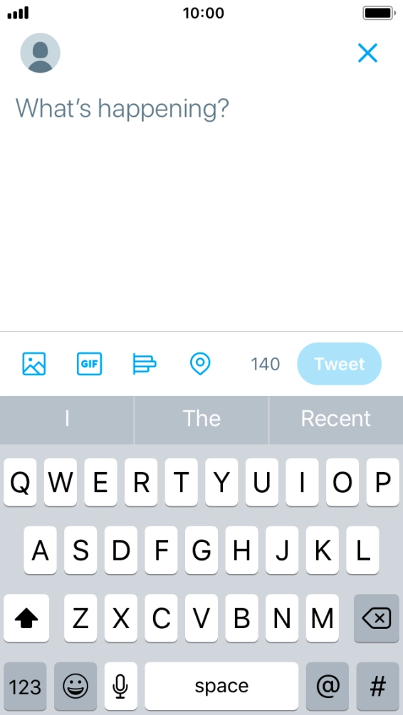 Press the text input field. Press the text input field.
