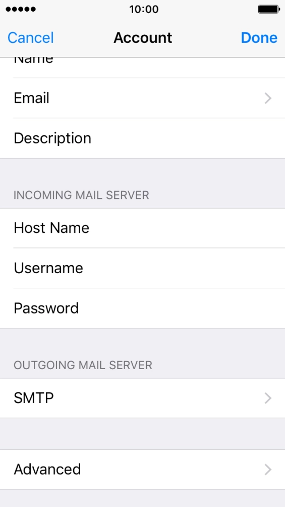 Press SMTP. Press SMTP.