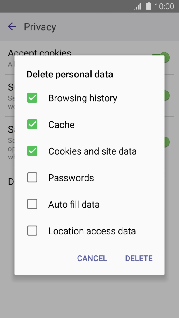 Press DELETE. Press DELETE.